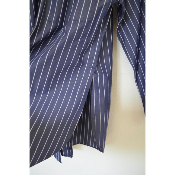 Lafayette 148 Oversized Striped Poplin Button Down Shirt - Picture 7 of 9